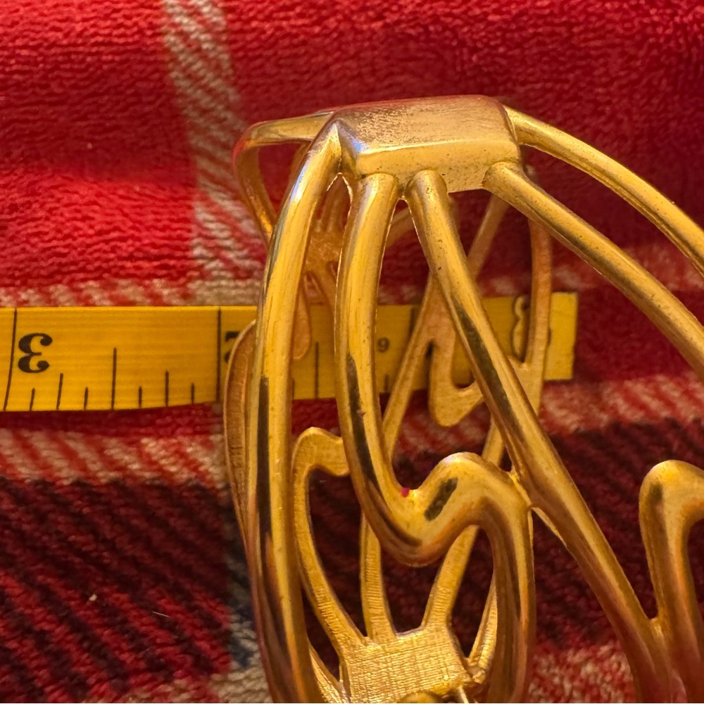 Vintage Modern Gold Tone Cuff Bracelet - Picture 7 of 16